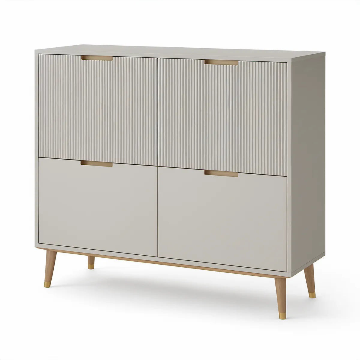 Příborník se 4 dvířky, 2 policemi, 120 × 40 × 100 cm, krémový